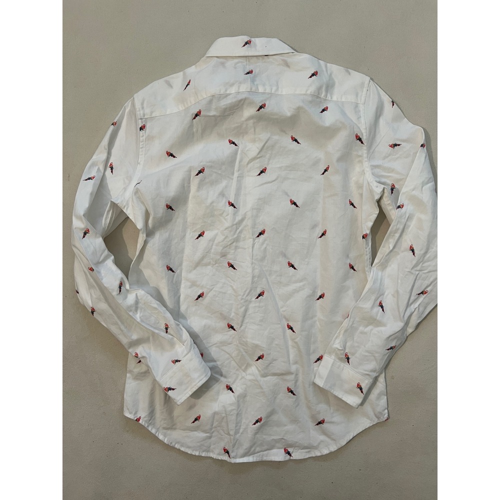 American Eagle Outfitters Mens Bird Print Button Down Shirt White Size M - Picture 13 of 14